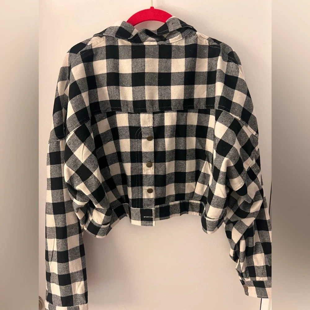 Altar’s state black and white buffalo plaid woman’s top fall - Picture 5 of 5